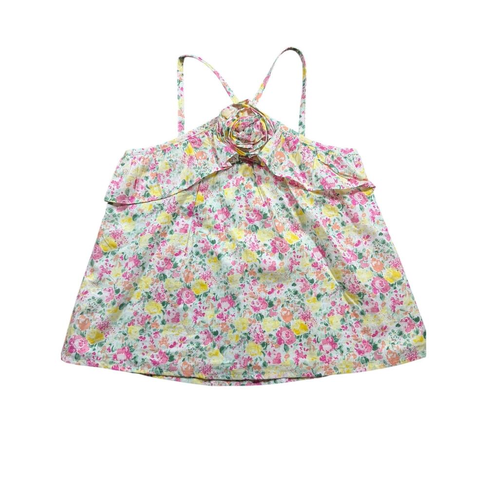 Serena Williams Janie and Jack Floral Top Girls Size 7 Ruffle Tank
